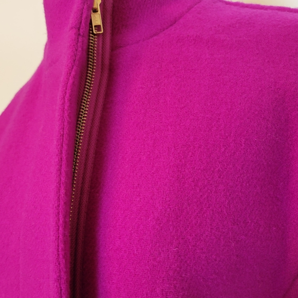 J. Crew Women's Fuchsia Wool Pea Coat 2 NWT - Picture 4 of 6